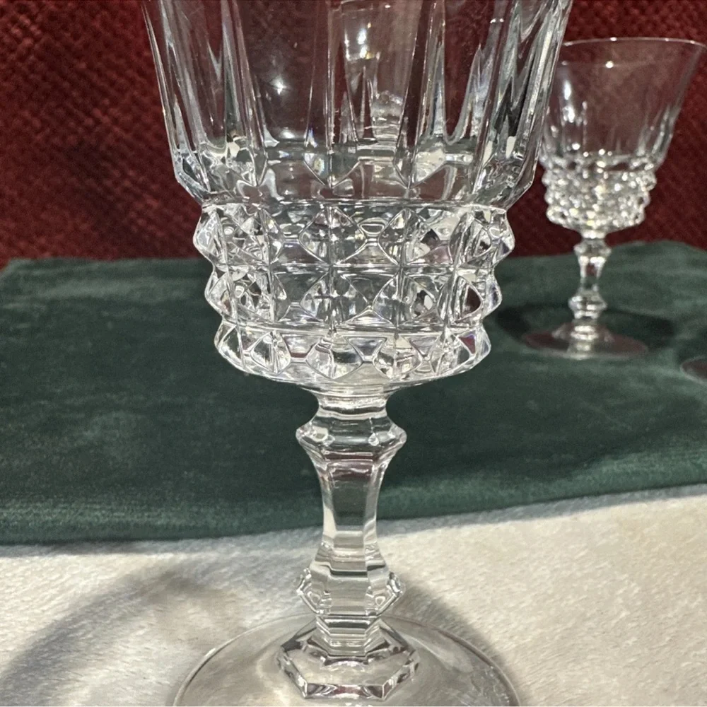 CRISTAL D'ARQUES 4 Crystal Wine Glass Tuilleries Villandry Durand VTG 5.25x3